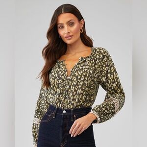 Cleobella Alicia Blouse Long Sleeve Organic Cotton Pattern - Small NWT